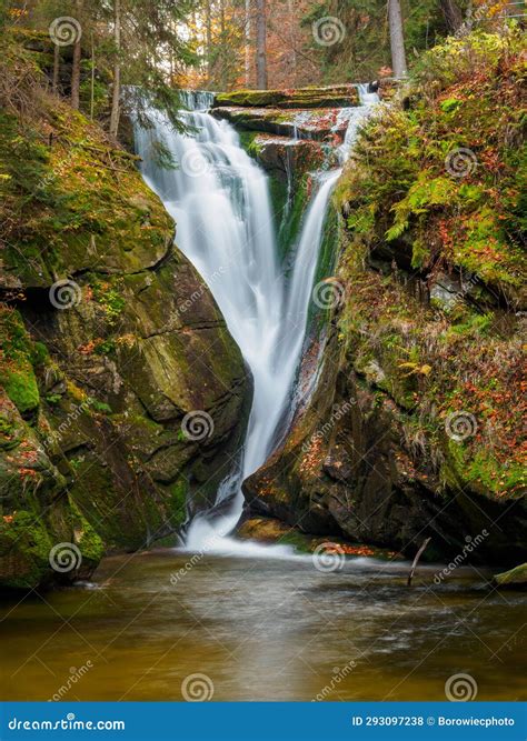 Waterfall Szklarki In Karkonosze National Park Stock Photo Image Of