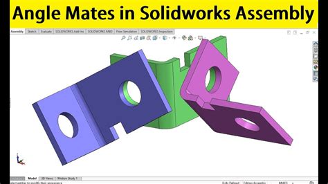 Solidworks Assembly Tutorial How To Use Angle Mates Youtube