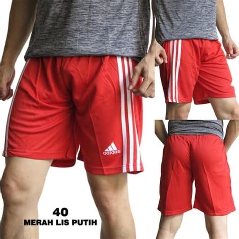 Jual Celana Pendek Olahraga Pria Adidas Merah Bawahan Training