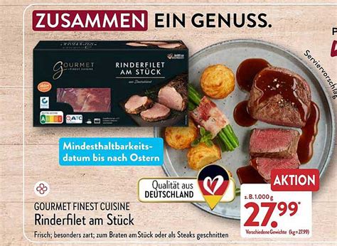 Gourmet Finest Cuisine Rinderfilet Am Stück Angebot bei ALDI Nord