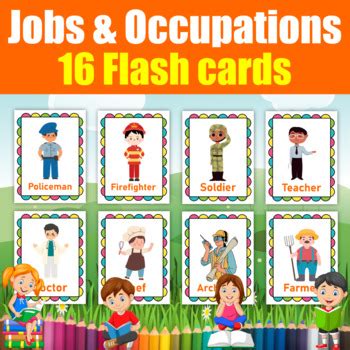 Jobs Occupations Vocabulary Flashcards Printable Careers