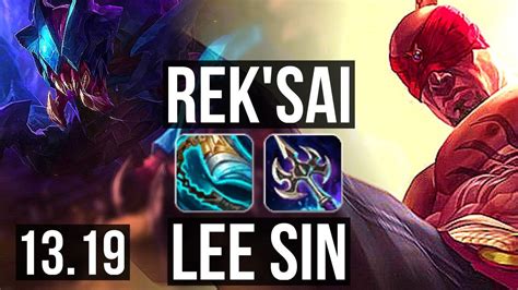 REK SAI Vs LEE JNG 75 Winrate 7 1 6 Dominating Rank 12 Rek Sai