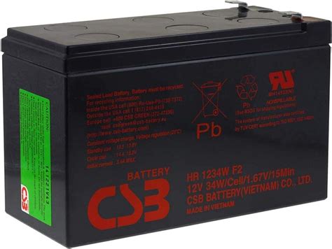 CSB Batterie Plomb Haute intensité HR1234WF2 12V 34W 12V Lead Acid