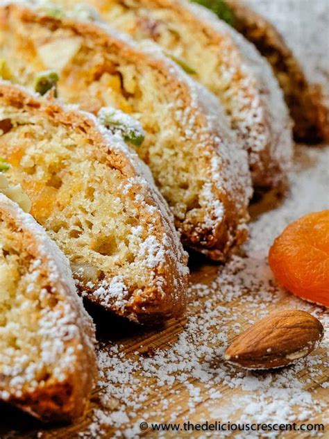 Apricot Almond Marzipan Stollen - The Delicious Crescent