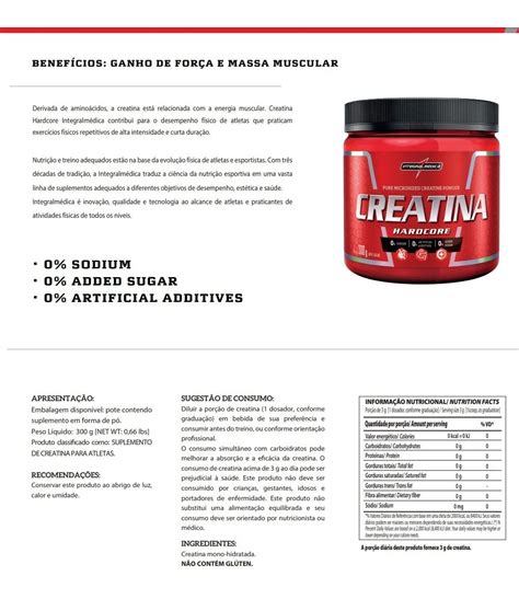 Creatina Micronized Hardcore Pura 1kg Integral Medica Parcelamento