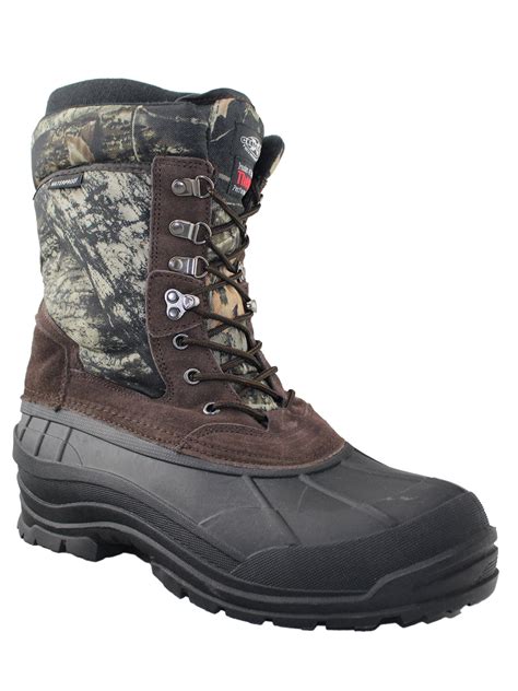 Tanleewa Mens Camo Warm Leather Waterproof Insulated Snow Duck Boots