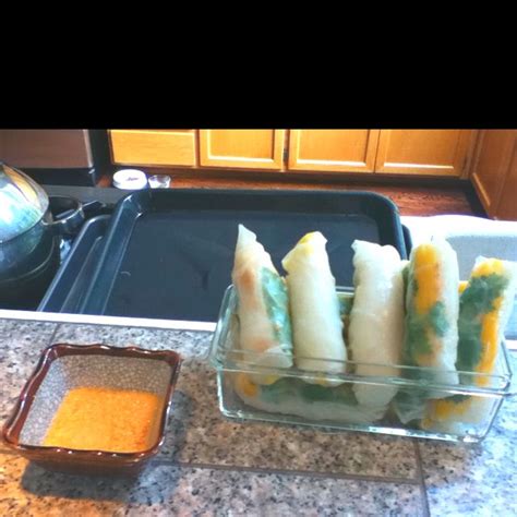 Homemade Vegan Mango Spring Rolls With Spicy Peanut Sauce So Delicious Yummy Recipes Yummy