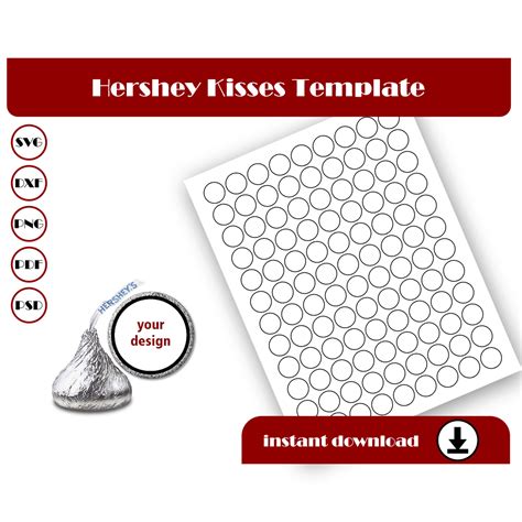 Hershey Kiss Template Hershey Kiss Stickers Svg Dxf Pdf Inspire