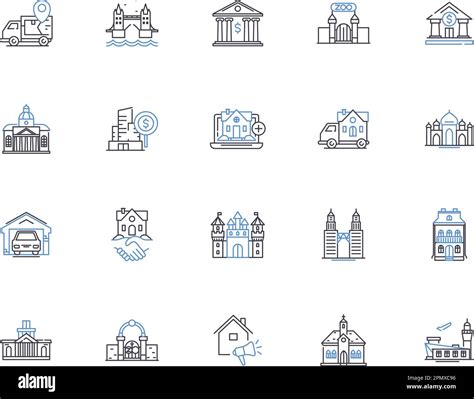 Property Investment Outline Icons Collection Investment Property
