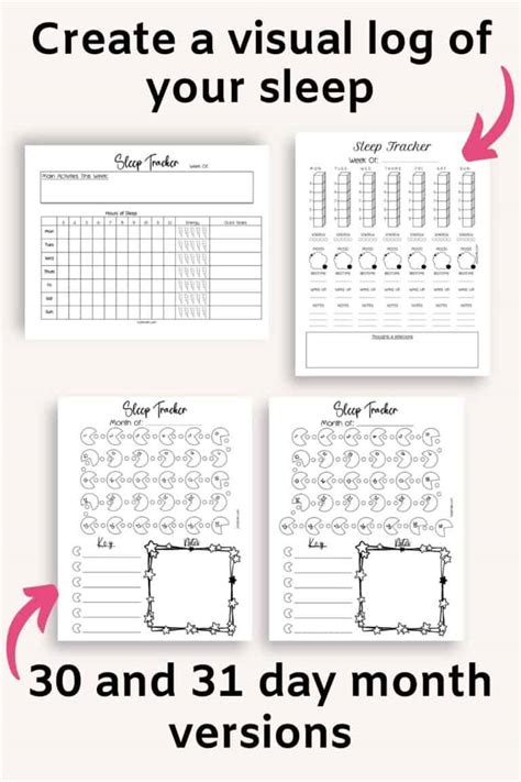 Free Printable Sleep Tracker Templates The Artisan Life