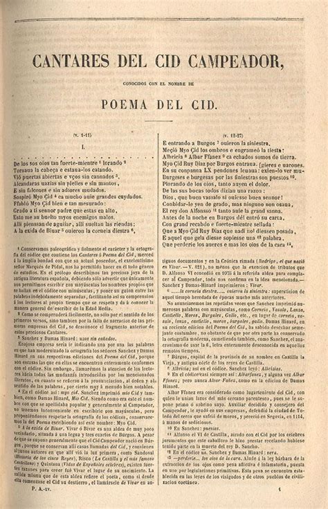 Cantares Del Cid Campeador Conocidos Con El Nombre De Poema Del Cid