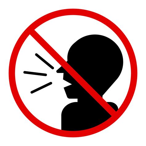 No shouting. Prohibited talking. Vector. 34371053 Vector Art at Vecteezy