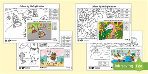 Times Tables Colour By Number Worksheets Teacher Made