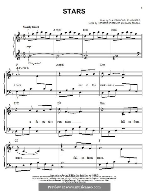 Stars (Les Miserables) by C. Schönberg - sheet music on MusicaNeo