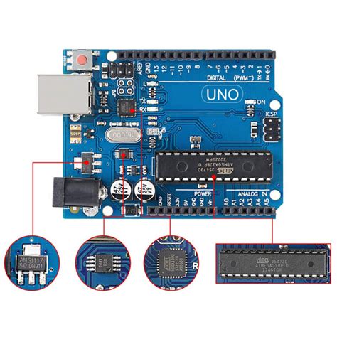 Carte UNO R3 ATmega328P Compatible Arduino UNO R3 Equipement électrique