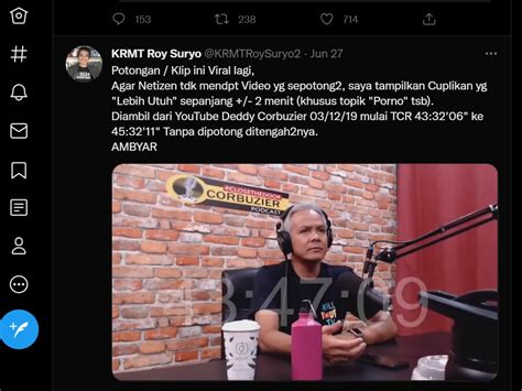 Roy Suryo Viralkan Lagi Pengakuan Ganjar Pranowo Suka Film Porno Opsi