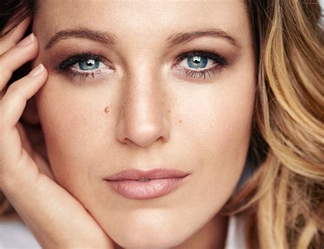 Blake Lively Face Actress Model American Blue Eyes Blonde Wallpaper