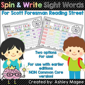 Spin And Write Sight Words First Grade Reading Street Non Common Core