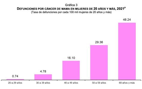 48 de muertes por cáncer de mama se da en mujeres mayores de 60 INEGI