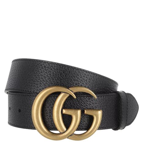 Gucci Gg Marmont Belt Leather Blackgold Leather Belt