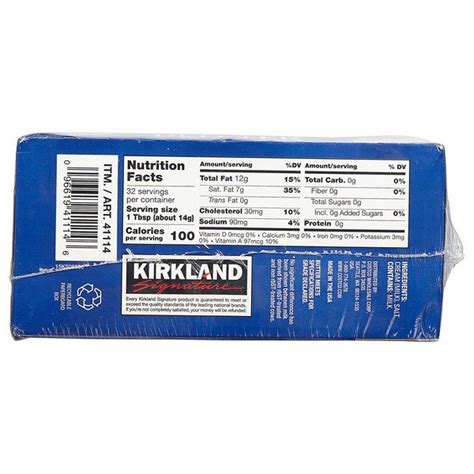 Kirkland Signature Salted Butter Quarters X Oz Costco Food Database