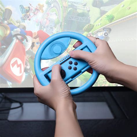 Buy momen Switch Steering Wheel and Joycon Grips 4 Pack for Mario Kart ...