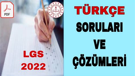 Lgs 2022 TÜrkÇe Sorulari Ve ÇÖzÜmlerİ Youtube