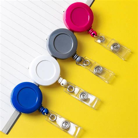 Retractable Pass ID Card Badge Holder Reel Pull Key Name Tag Card