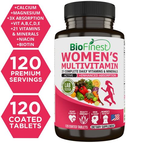 Biofinest Women’s Multivitamin Multimineral Supplement - Vitamins A B C E D K Magnesium Biotin ...