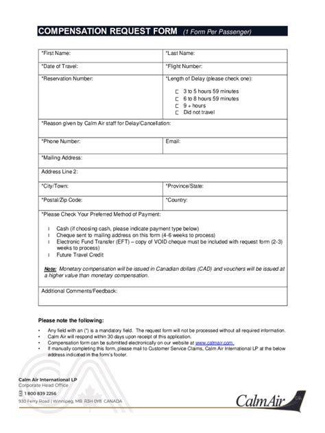 Fillable Online Flight Delay Compensation Letter Free Template To