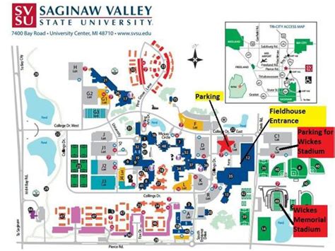 Saginaw Valley State University Campus Map - Time Zones Map