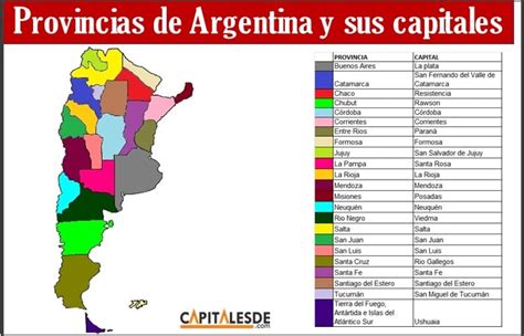 Las 23 Provincias De Argentina Y Sus Capitales Mapa Rainy Weathers