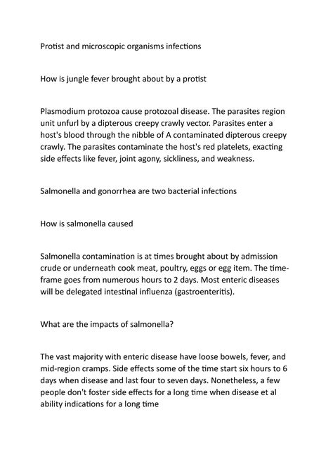 Protist and bacteria diseases - Protist and microscopic organisms ...