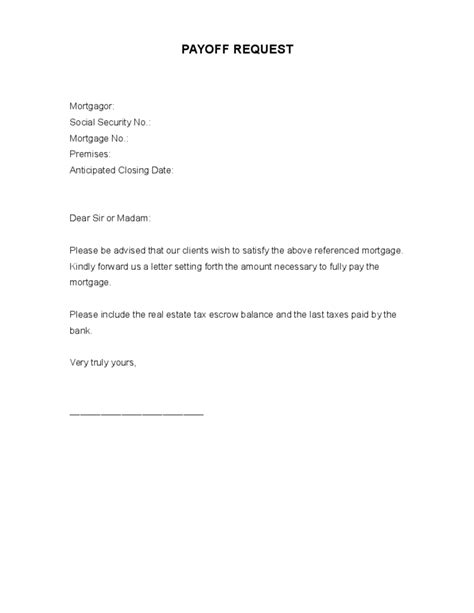 Loan Payoff Letter Template ~ Resume Letter