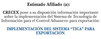 Crecex Informa Implementaci N Del Sistema Tica Para Exportaci N