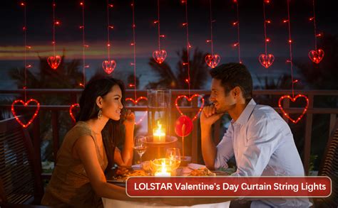 Lolstar Valentines Day Heart Shaped Led Curtain String