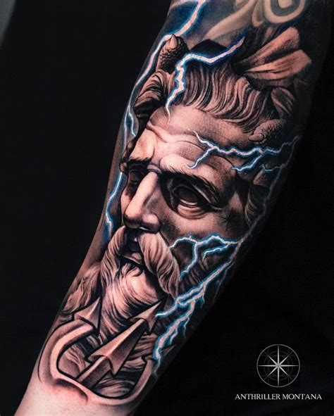 POSEIDON tattoo by Anthriller Montana | Poseidon tattoo, Zeus tattoo ...