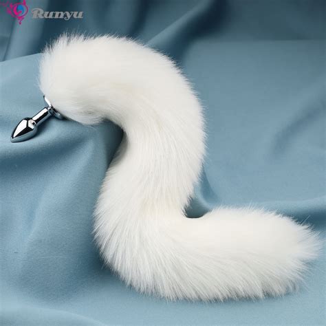 Romance Valentine S Day Gifts Faux Fox Bunny Tail Metal Anal Butt Plug