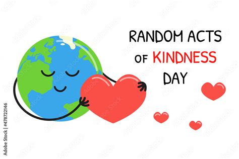 Vecteur Stock Random Acts Of Kindness Day February Cute Happy