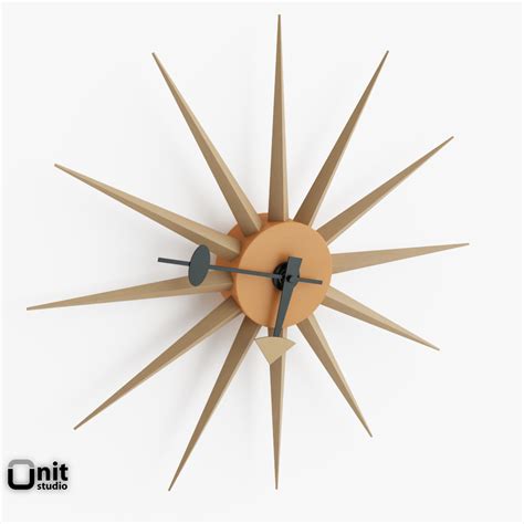 Horloge murale Sol Sunburst par Dot Bo modèle 3D 15 3ds dwg fbx