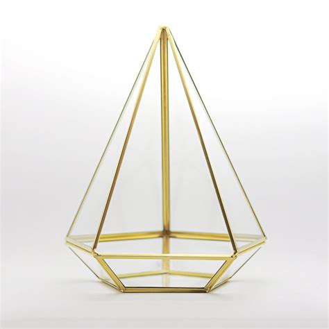 X X Brass Gold Terrarium Containers Geometric Glass Large For Plants