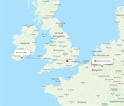 All Flight Routes From Cork To Maastricht Ork To Mst Flight Routes