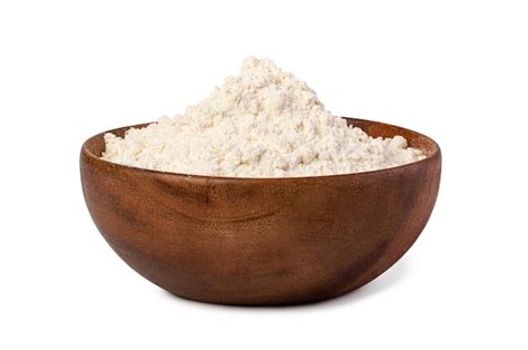 Premium Photo Bowl Of Flour On White Background