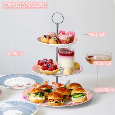 London Boutique Cake Stand 3 Tier Afternoon Tea Cake Stands Plates New