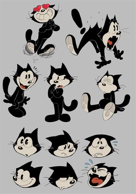 Felix the Cat Sketches | Felix the Cat | Cat sketch, Cartoon character ...