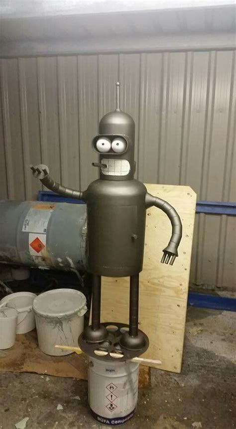 Bender Wood Burner Gas Bottle Wood Burner Scrap Metal Art Metal