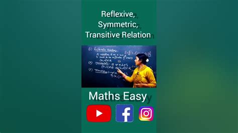 Refllexive Symmetric Transitive Relations Equivalence Relations Class 12 Chapter 1 Shorts