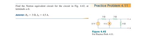 Solved Practice Problem Find The Norton Equivalent Chegg