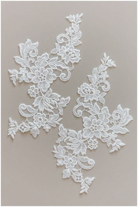 Milk Silk Flower Lace Appliqu Bridal Flower Lace Applique Etsy