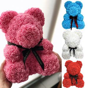 Ursulet Floral Teddy Bear Din Trandafiri De Spuma Cm In Cutie Cadou